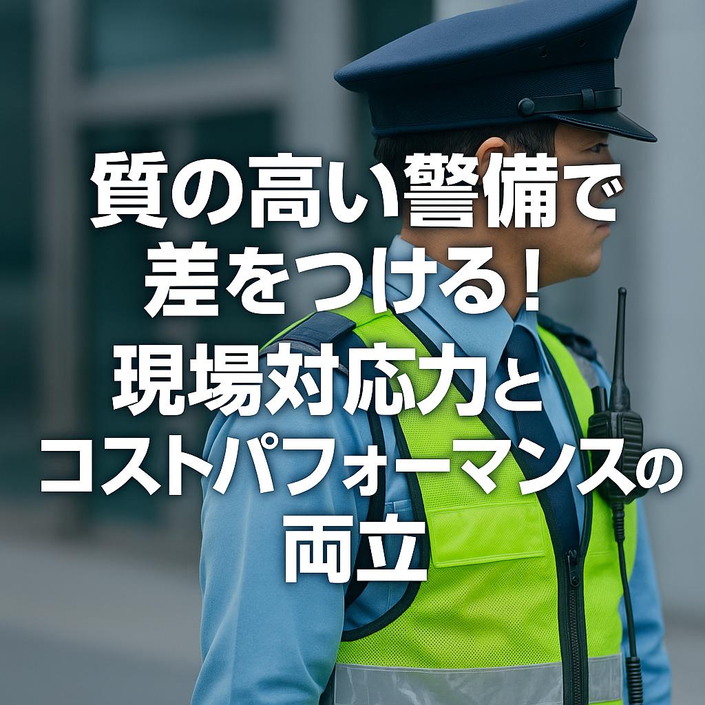 質の高い警備で差をつける！現場対応力とコストパフォーマンスの両立