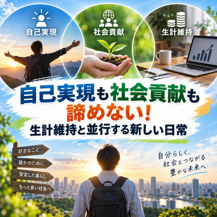 自己実現も社会貢献も諦めない！生計維持と並行する新しい日常
